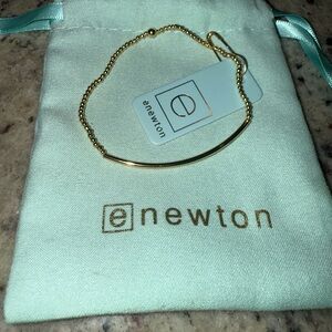 eNewton class gold 2mm bead bracelet - bliss bar gold